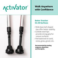 Urban Poling ACTIVATOR uso en sendero demostrando apoyo y mejora de la estabilidad