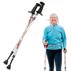 Urban Poling ACTIVATOR vista frontal del par mostrando color plata y rojo y diseño estable