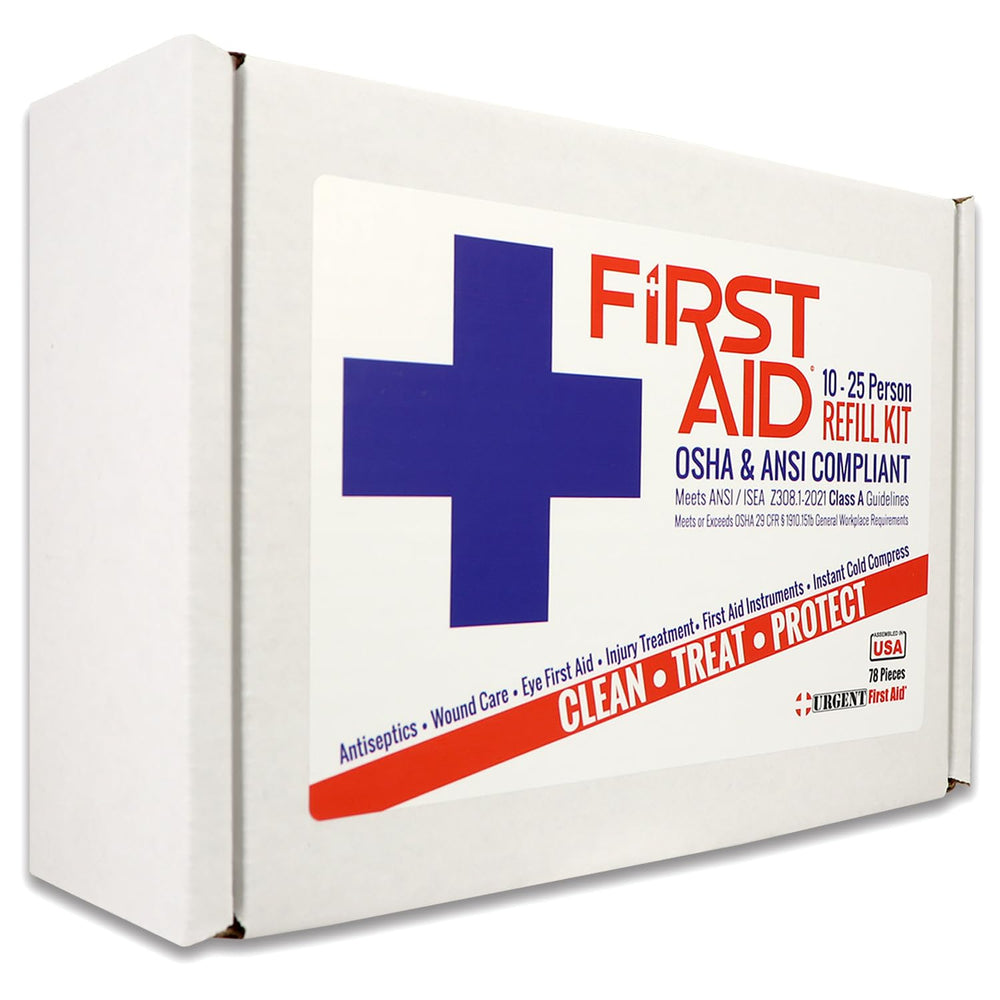 Urgent First Aid detalle de vendajes y gasas para atención de cortes