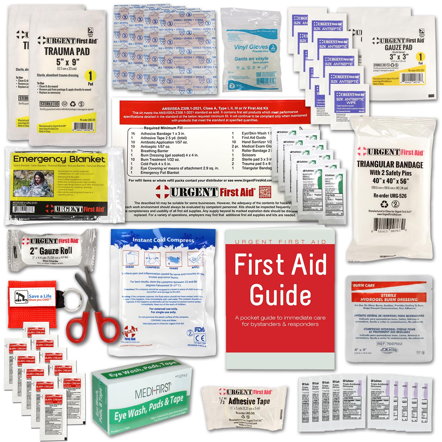 Urgent First Aid mascarilla RCP y guantes desechables para protección