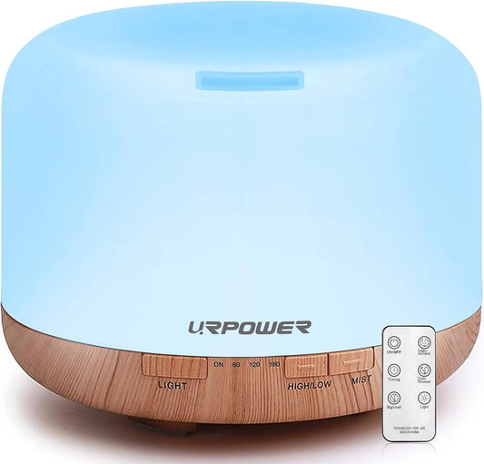 URPOWER vista frontal del difusor 500ml mostrando diseño compacto y función 3 en 1