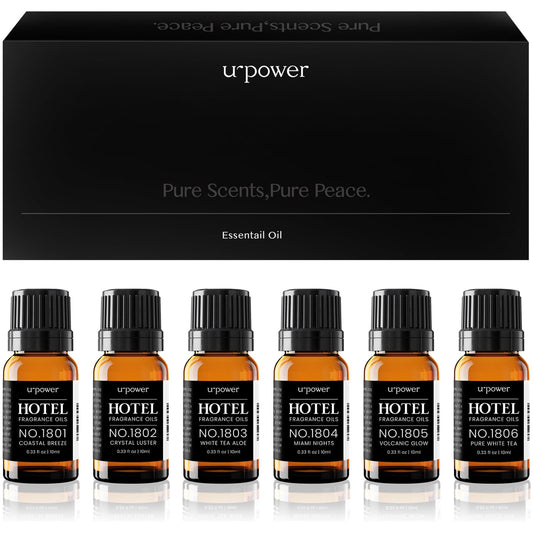 URPOWER vista frontal del set mostrando seis botellas, aporta lujo inmediato