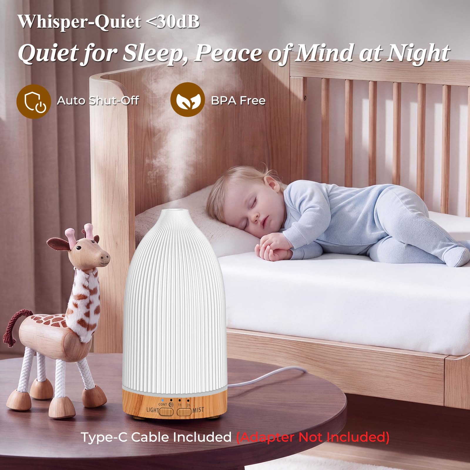 URPOWER emitiendo niebla sobre una mesa para humidificar y perfumar espacios pequeños