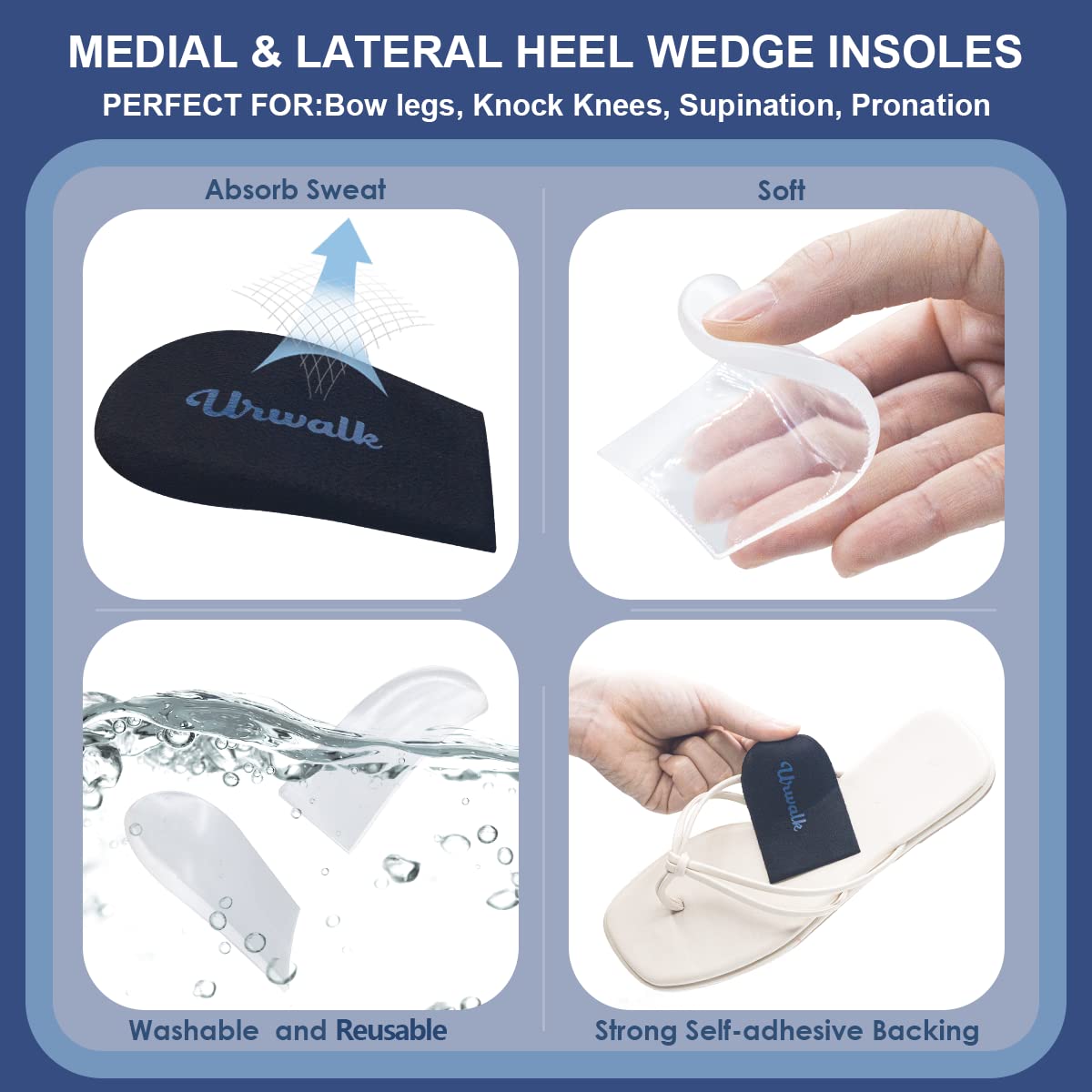 Urwalk primer plano del tejido absorbente que mejora confort y ventilación