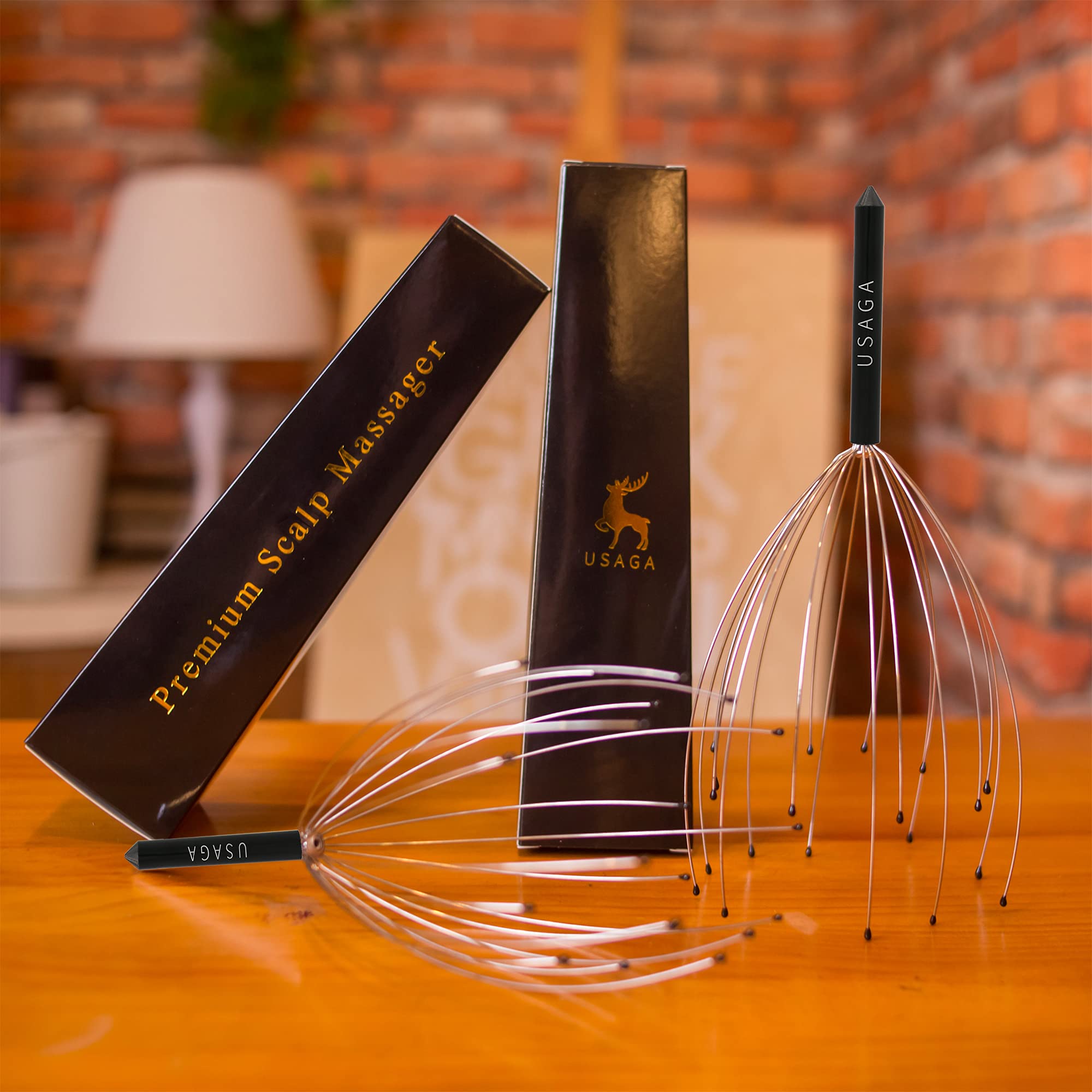 USAGA masajeador aplicado en cuero cabelludo para alivio y bienestar