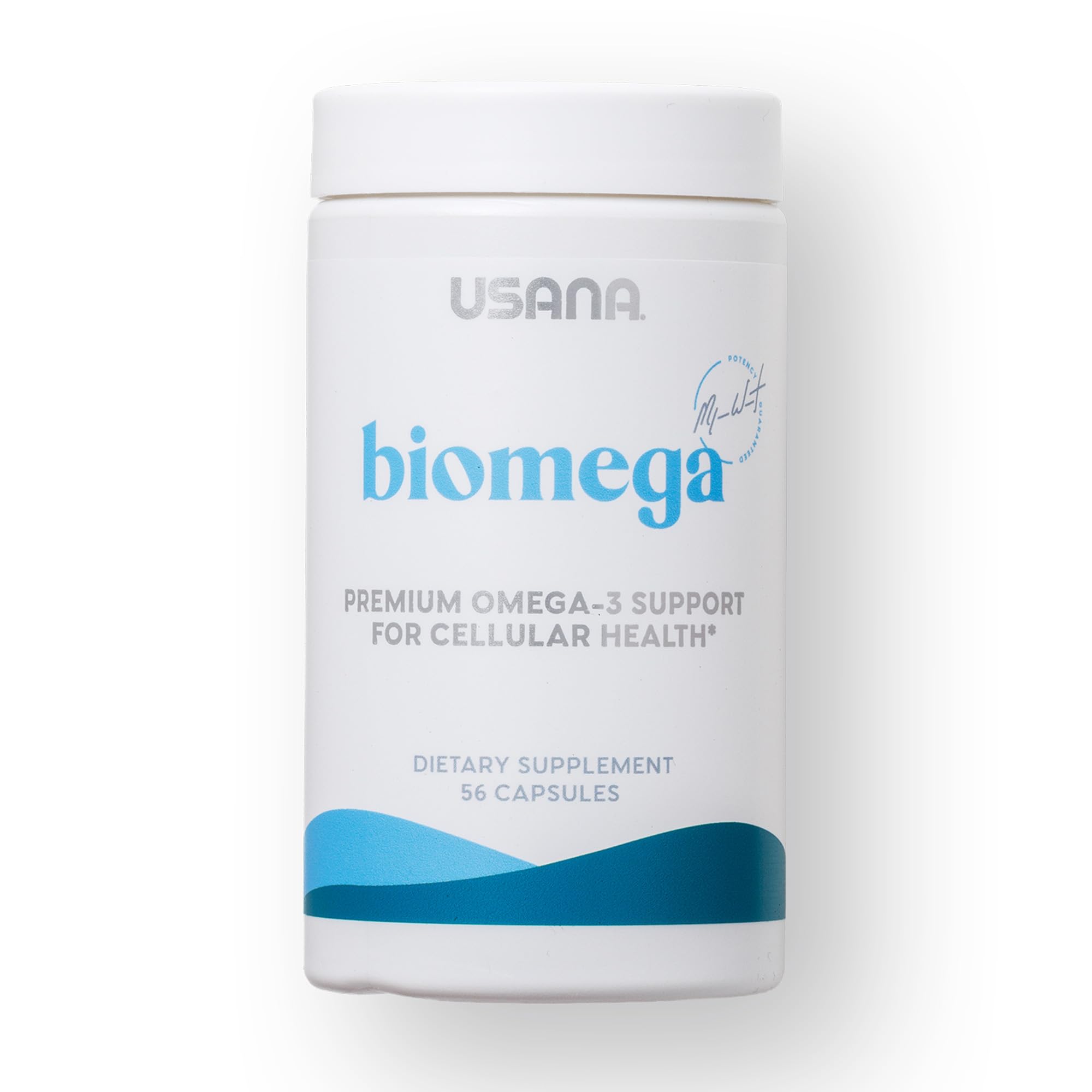 USANA BiOmega frente del empaque mostrando beneficios visibles