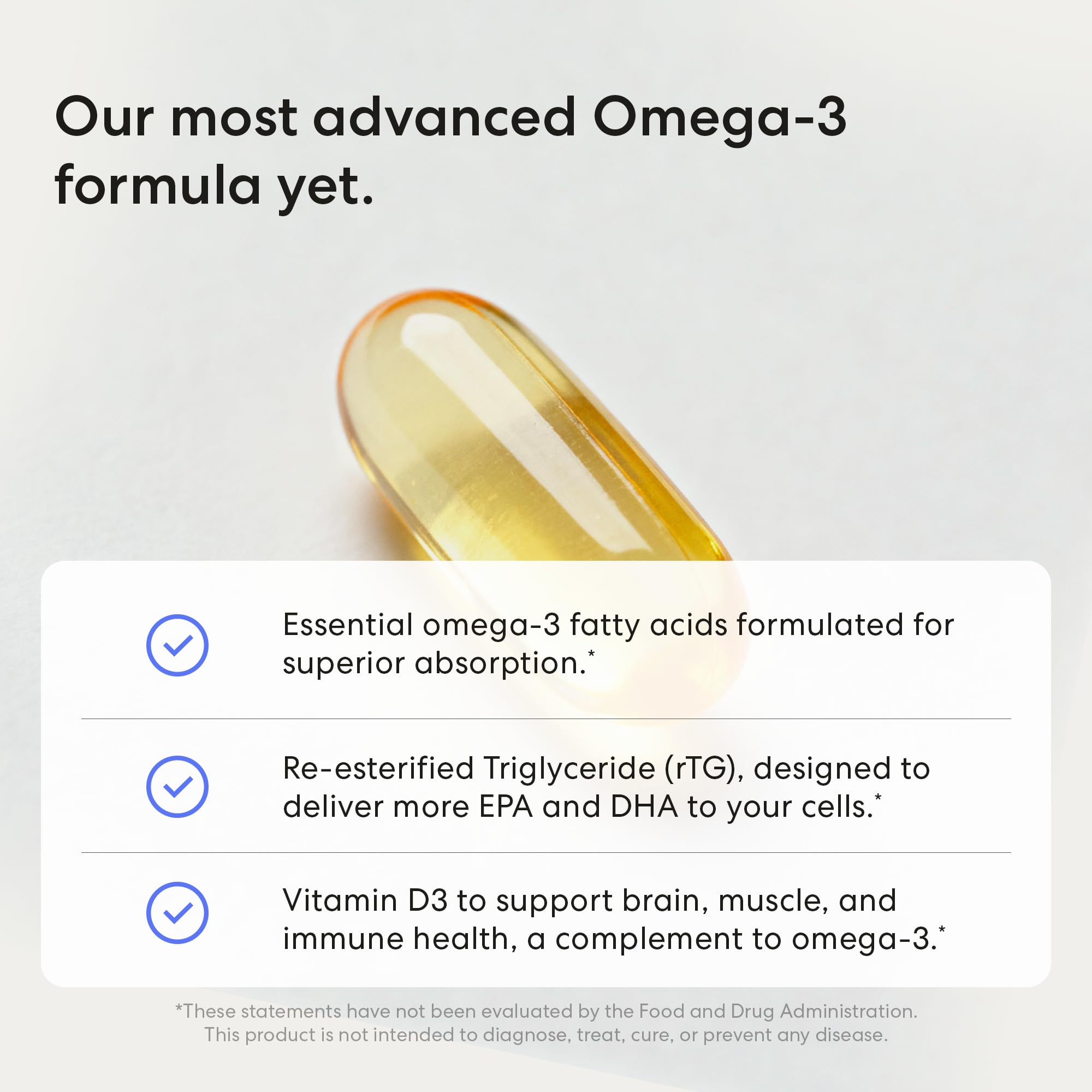 USANA BiOmega aceite dentro de cápsula, muestra pureza y concentración