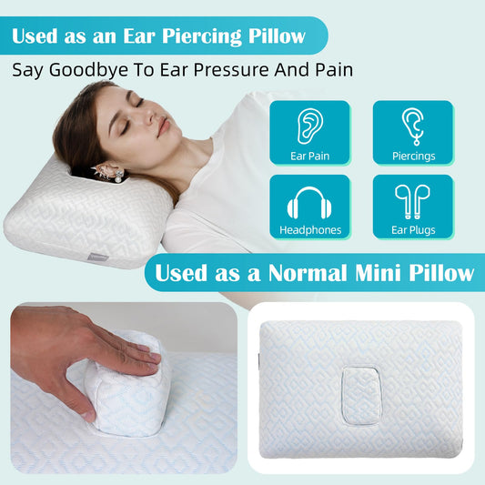 USlixury primer plano del hueco off-center que protege la oreja sin presión