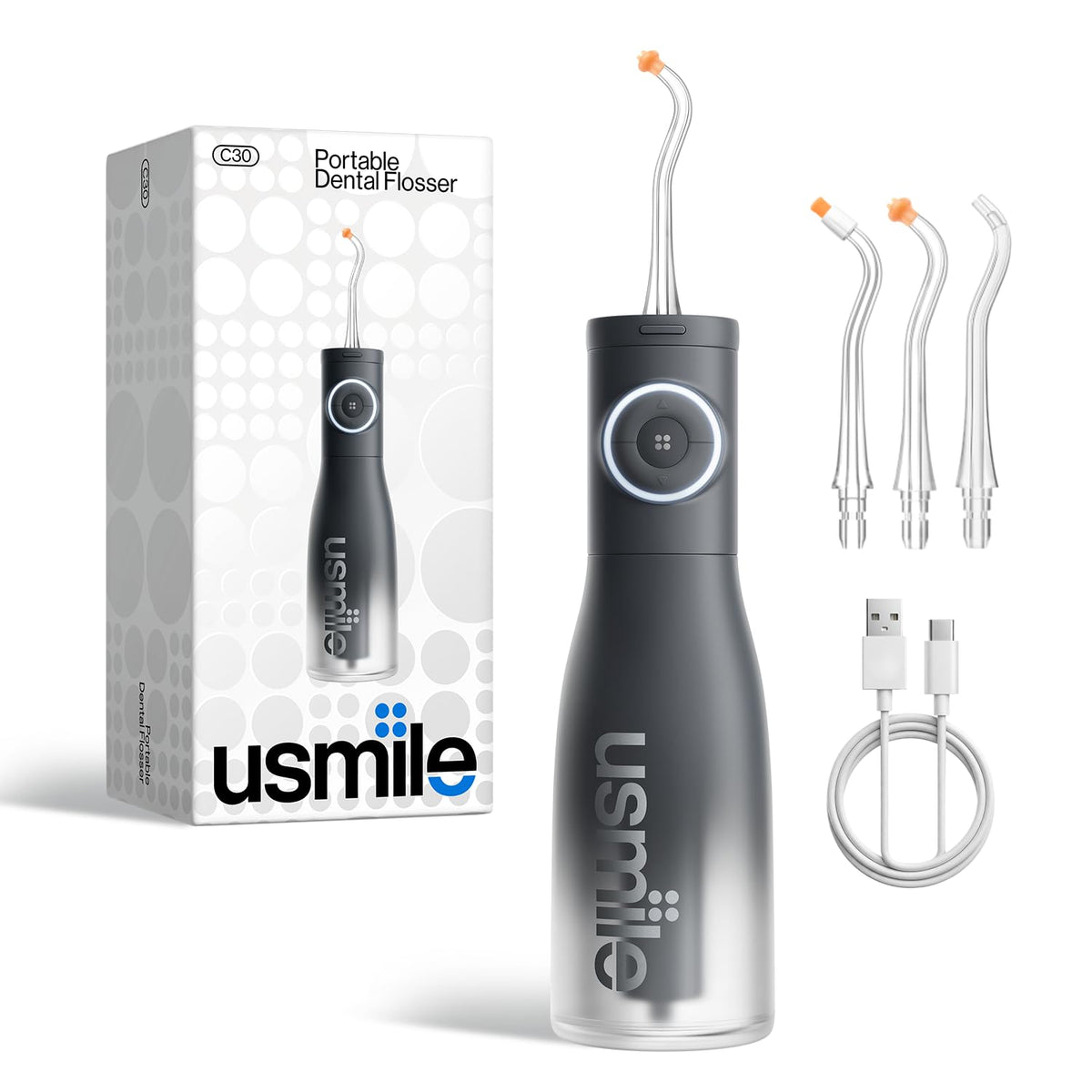 usmile C30 frente del dispositivo, diseño elegante y beneficios estéticos