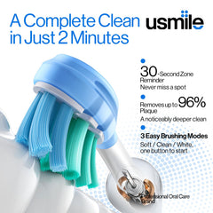 usmile P10S en mano para comparar tamaño y mostrar facilidad de manejo