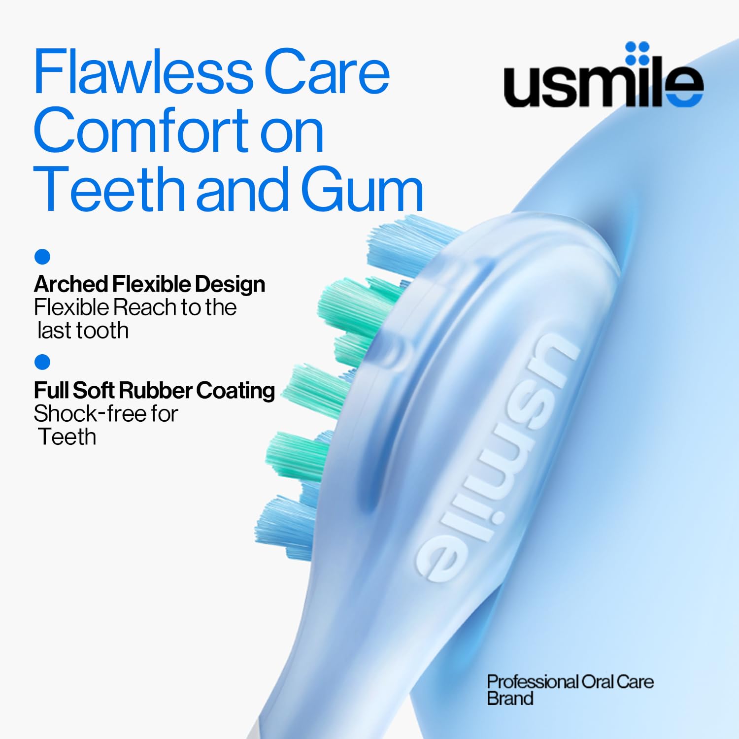 usmile P10S primer plano de cerdas redondeadas para limpieza delicada