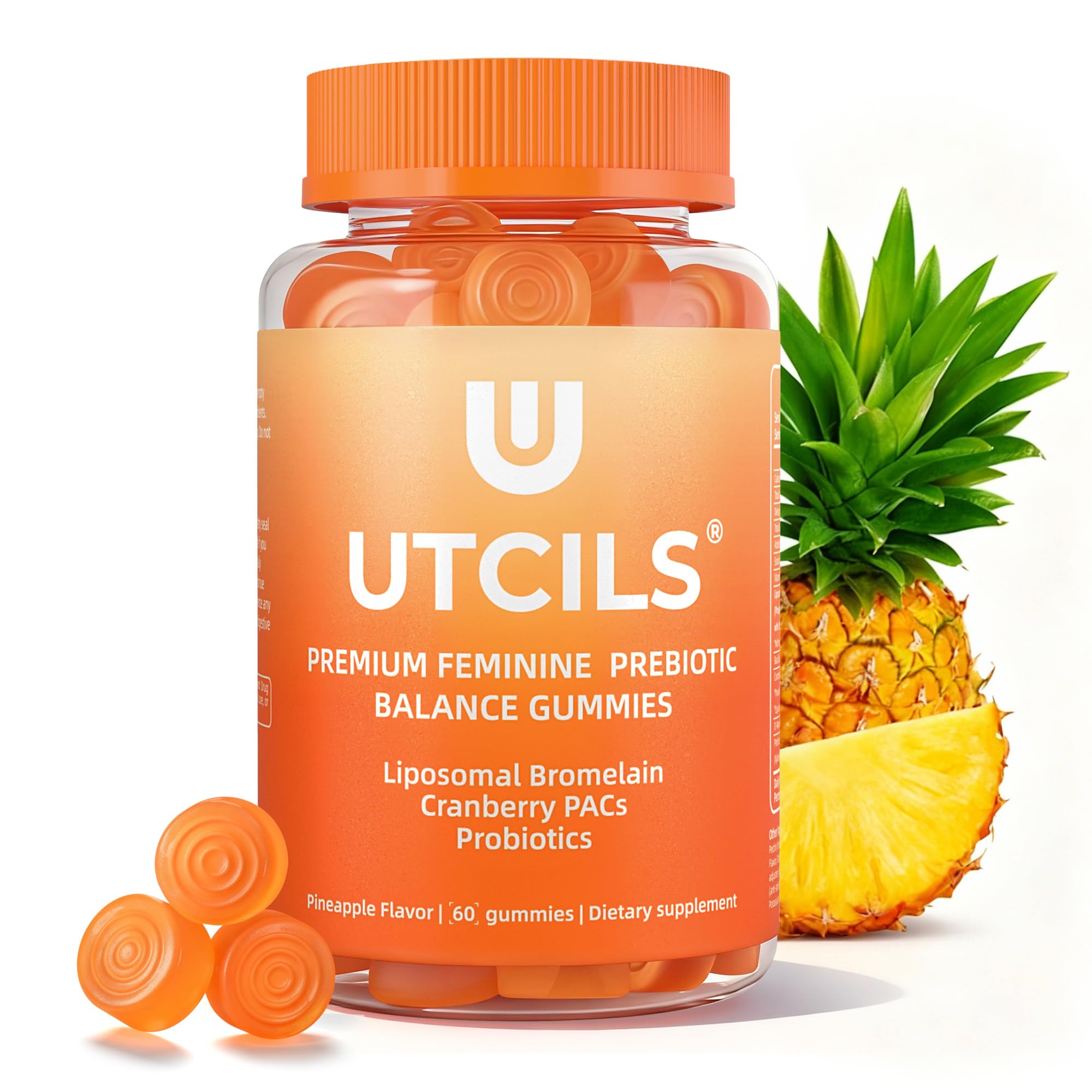 Utcils frontal del envase mostrando gomitas y beneficios claramente