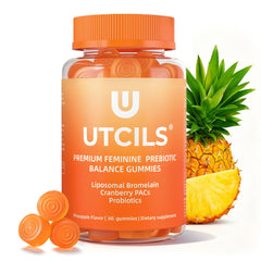 Utcils frontal del envase mostrando gomitas y beneficios claramente