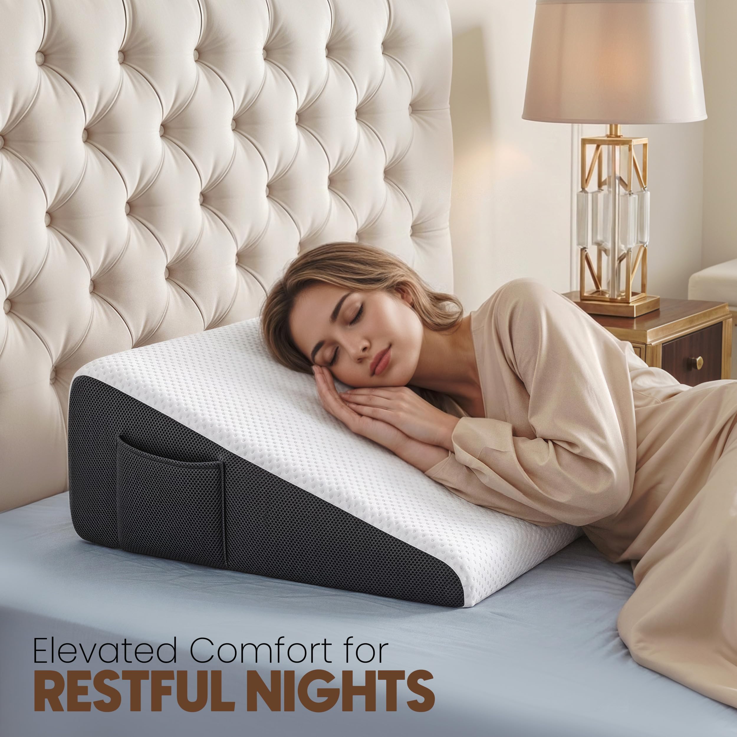 Utopia Bedding primer plano de la espuma viscoelástica destacando confort adaptativo