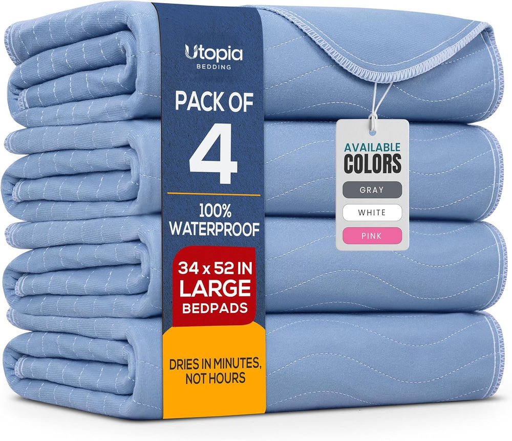 Utopia Bedding vista frontal del paquete con 4 protectores, protección confiable