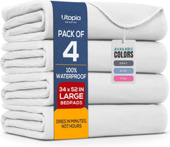Utopia Bedding frontal del empaque mostrando el pack de 4 y protección