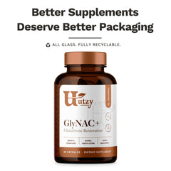 Utzy Naturals botella vacía con garantía mostrando política de calidad