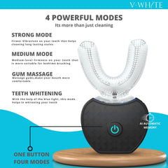 V-WHITE detalle de la superficie con vibración ultrasónica para limpieza profunda