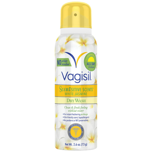 Vagisil aerosol Peach Blossom en primer plano, favorece frescura instantánea