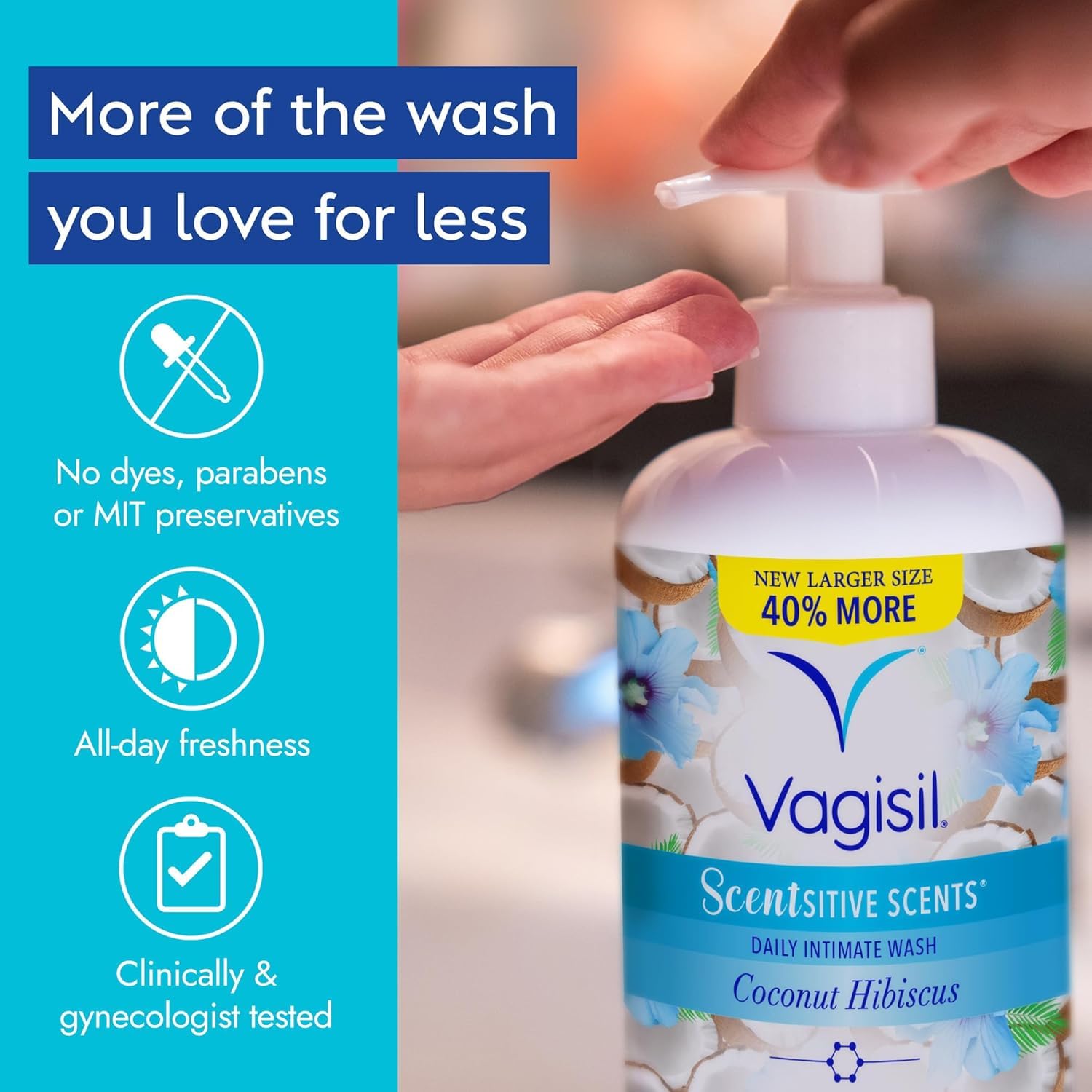 Vagisil en la ducha demostrando aplicación práctica y cómoda