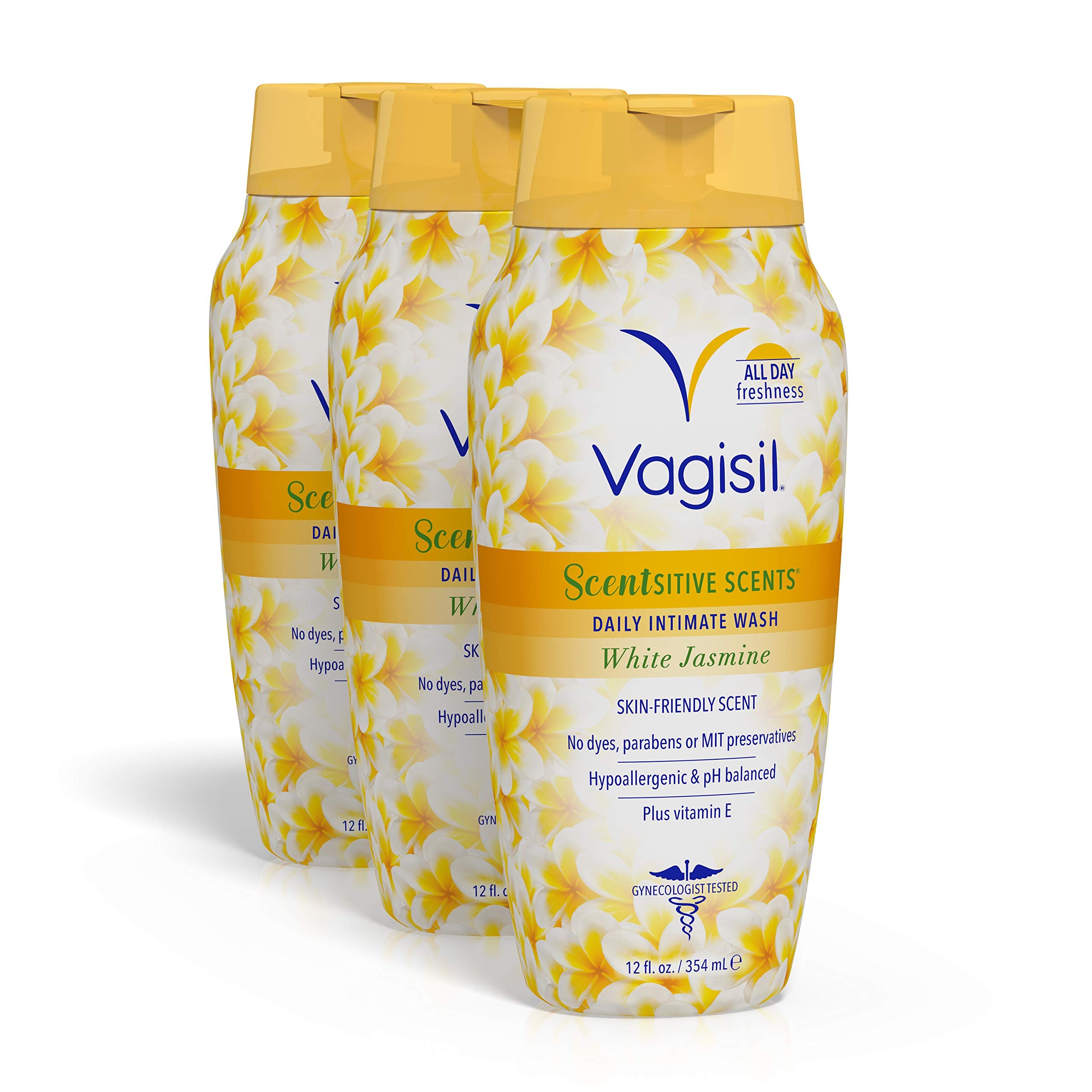 Vagisil botella frontal Cucumber Magnolia mostrando diseño y ventaja de frescura