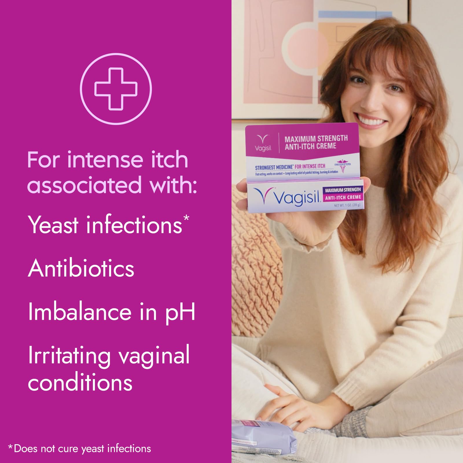 Vagisil detalle de la etiqueta con ingredientes y propiedades protectoras