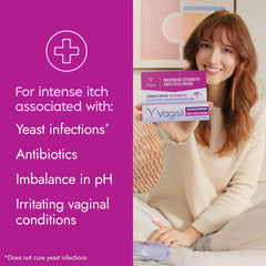 Vagisil detalle de la etiqueta con ingredientes y propiedades protectoras