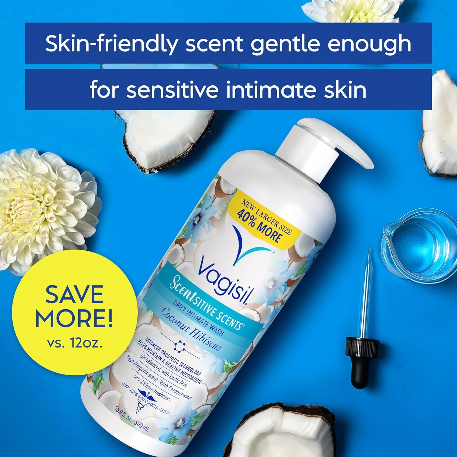 Vagisil textura del gel formando espuma suave para limpieza delicada