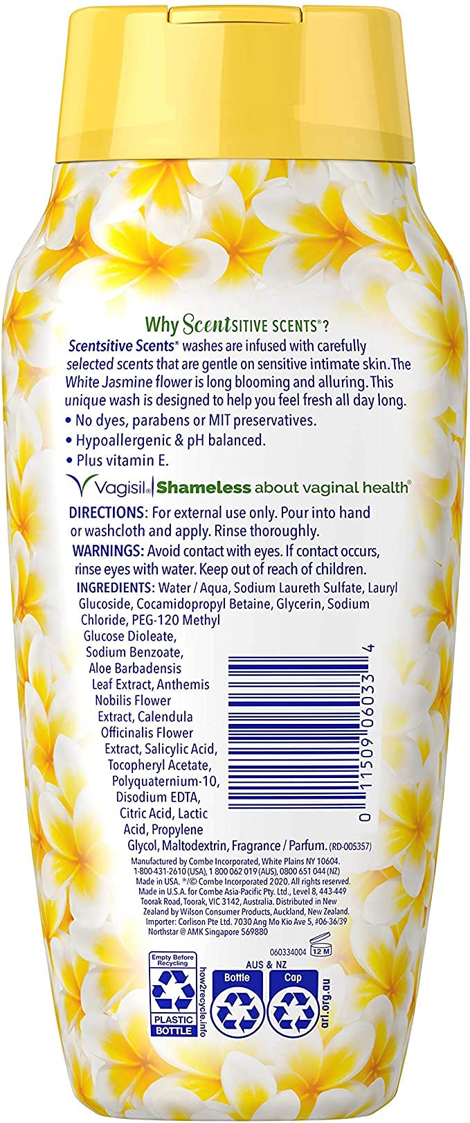 Vagisil etiqueta y lista de ingredientes claridad sobre fórmula segura