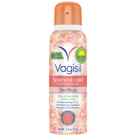 Vagisil frente del envase mostrando tamaño portátil y frescura