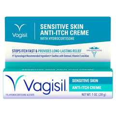 Vagisil frente del envase mostrando diseño y tamaño, alivia picor íntimo rápidamente