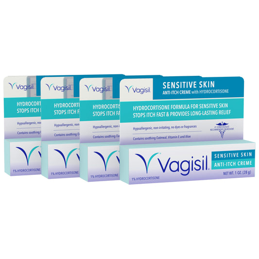 Vagisil envase frontal 1 oz mostrando etiqueta y beneficio de alivio rápido