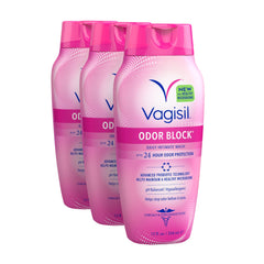 Vagisil envase frontal 12 oz mostrando diseño y tamaño práctico