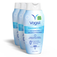 Vagisil envase frontal mostrando diseño y beneficio limpieza suave