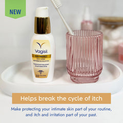 Vagisil textura de la crema en primer plano, aspecto no graso y absorbente