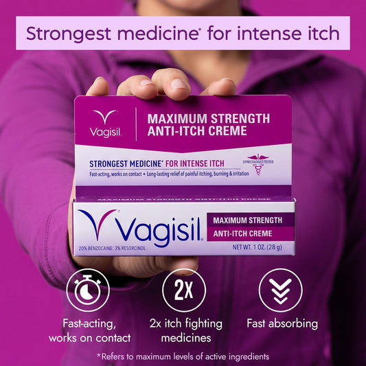 Vagisil textura de la crema en el tubo para alivio rápido y calmante