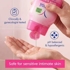 Producto Vagisil en uso durante la ducha ofreciendo sensación de frescura