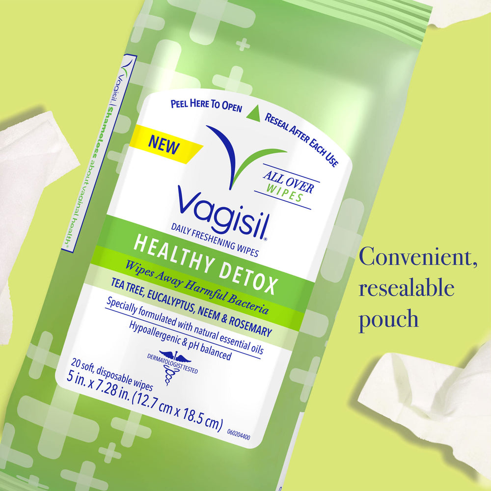 Vagisil toallita en mano uso práctico y portabilidad para frescura inmediata