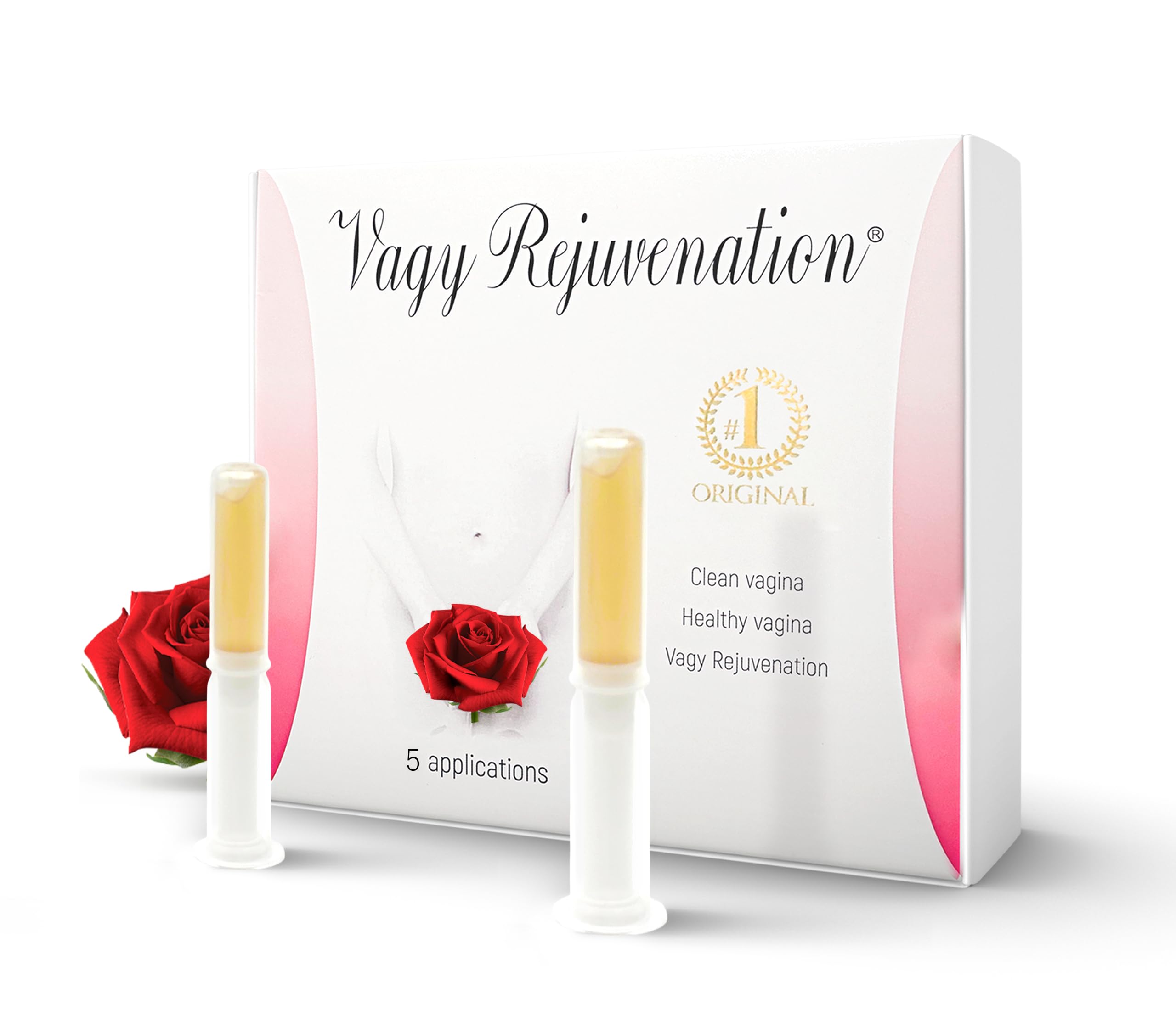 Vagy Rejuvenation frontal del envase mostrando aplicadores y diseño beneficioso