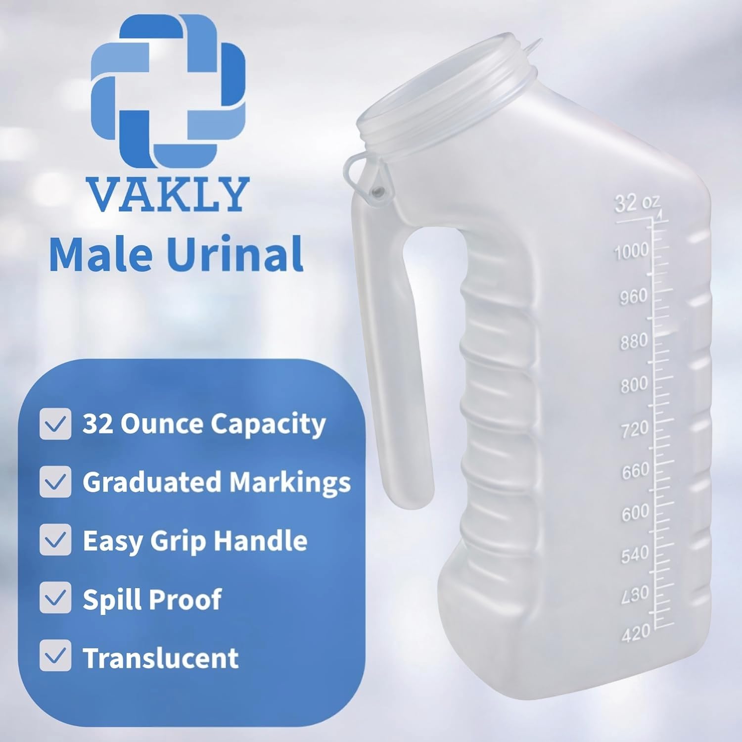 Vakly cuerpo translúcido con marcas graduadas para medición precisa