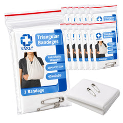 Vakly empaque frontal del pack de 12 vendas triangulares, práctico para botiquines
