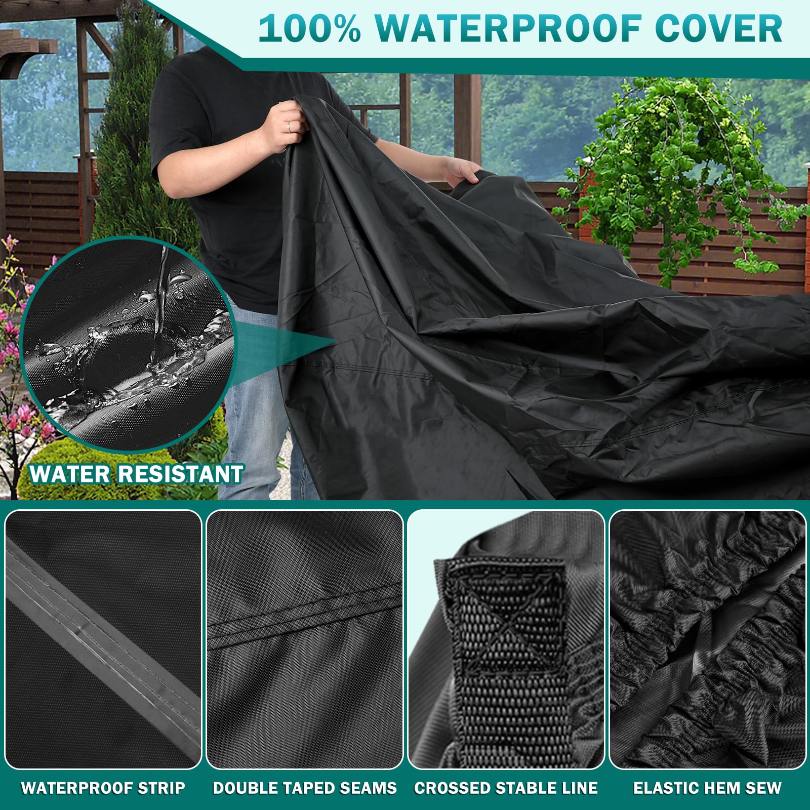 Valchoose primer plano del tejido 420D resistente al agua y al desgaste