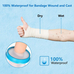 VALLEYWIND niño con funda en ducha demostrando uso seguro