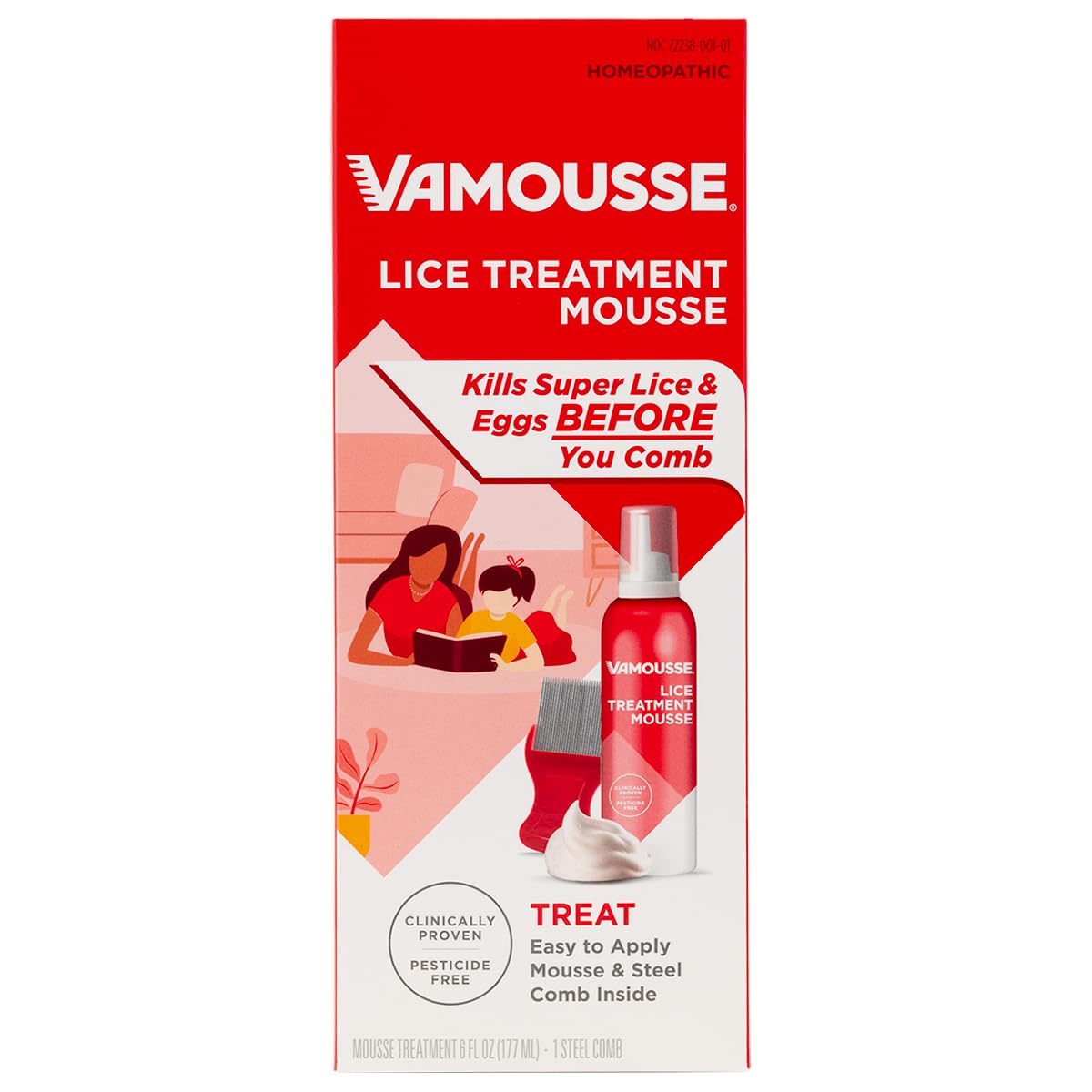 Vamousse frente del producto mostrando envase y beneficio de eliminación
