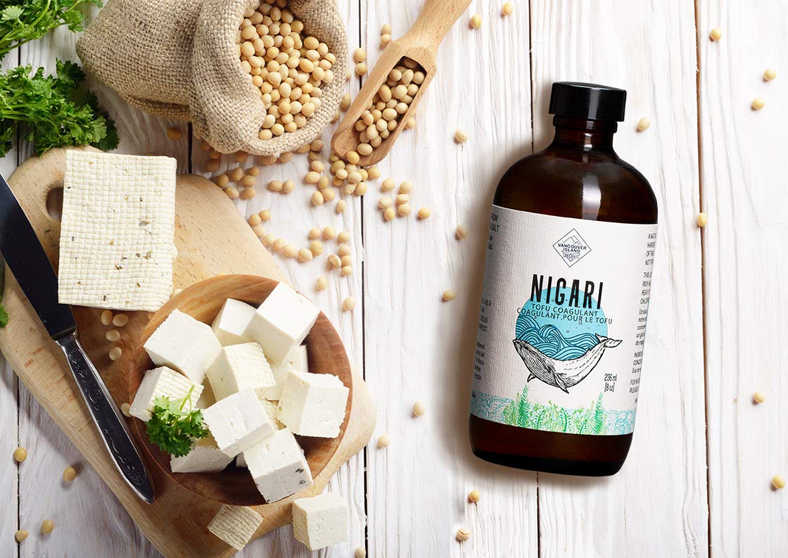 Uso de Vancouver Island Sea Salt nigari coagulación de leche de soja para tofu
