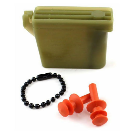 Vanguard tapones con cadena y estuche naranja, protección cómoda y portátil