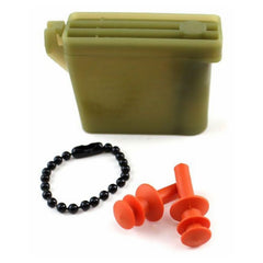 Vanguard tapones con cadena y estuche naranja, protección cómoda y portátil