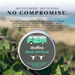 VanMan Company detalle de hidroxiapatita en polvo con foco mineral