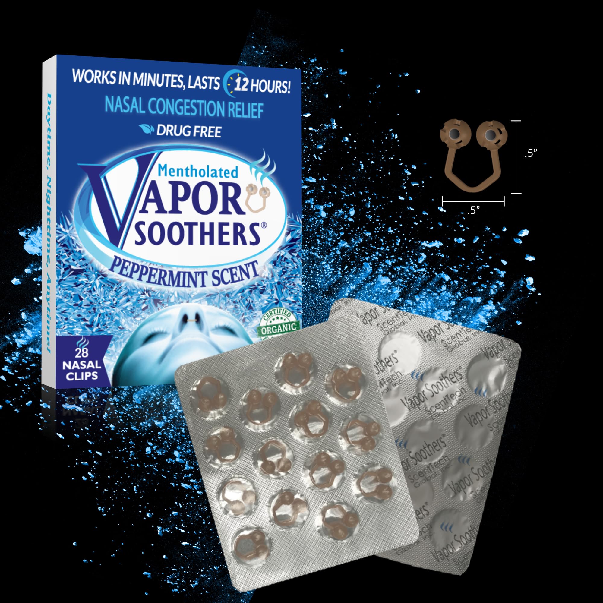 Vapor Soothers comparación de tamaño en mano para apreciar discreción y ajuste