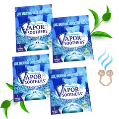 Vapor Soothers empaque frontal mostrando 4 sobres y 8 clips, ideal para llevar